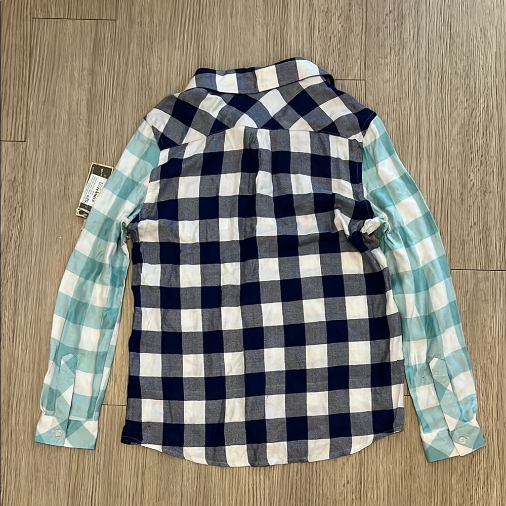 NWT Vintage Havana Size Small Blue and White Checkered Button Up Shirt - Picture 6 of 6